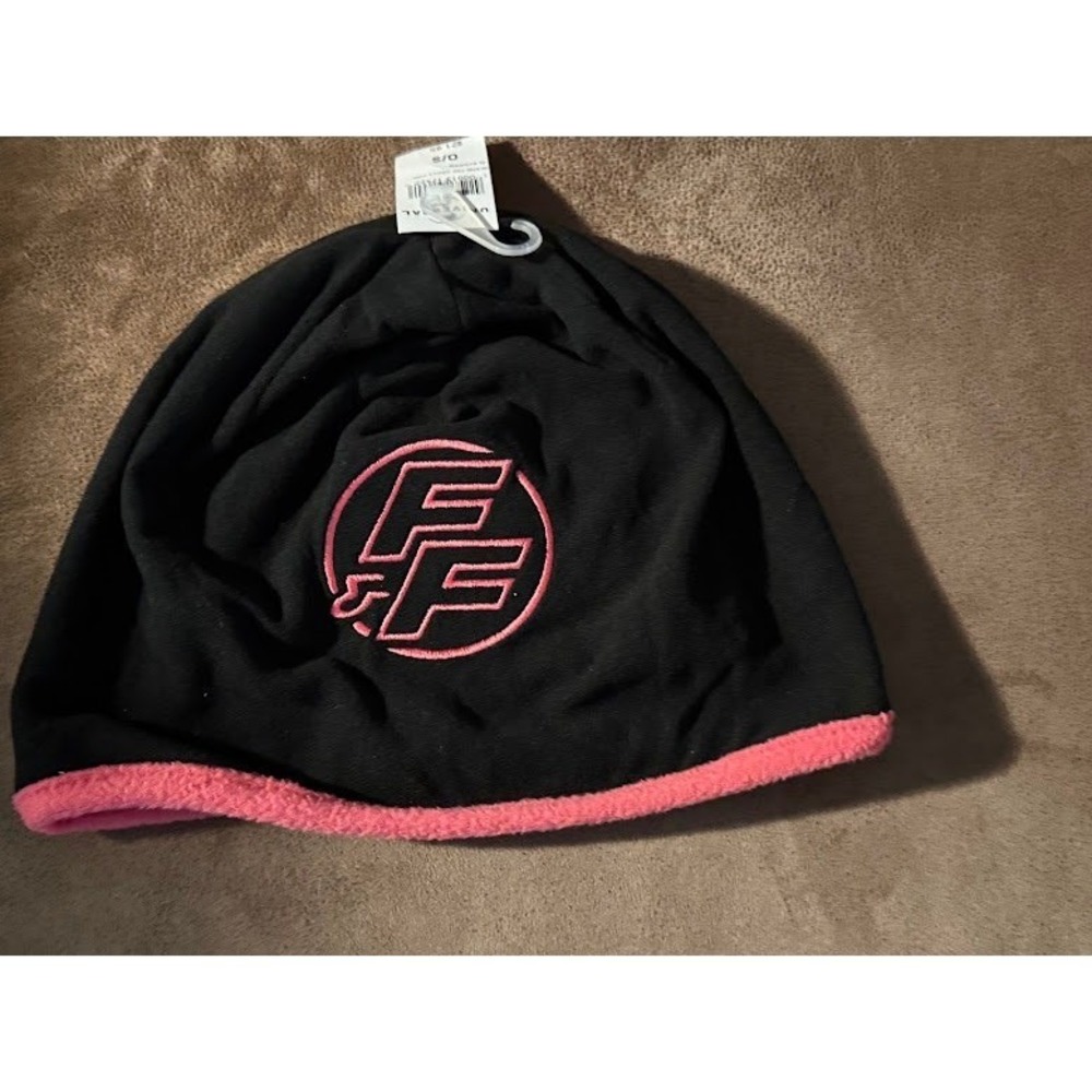 Universal Studios Fast & Furious Supercharged Beanie Black Pink FF Logo NWT O/S